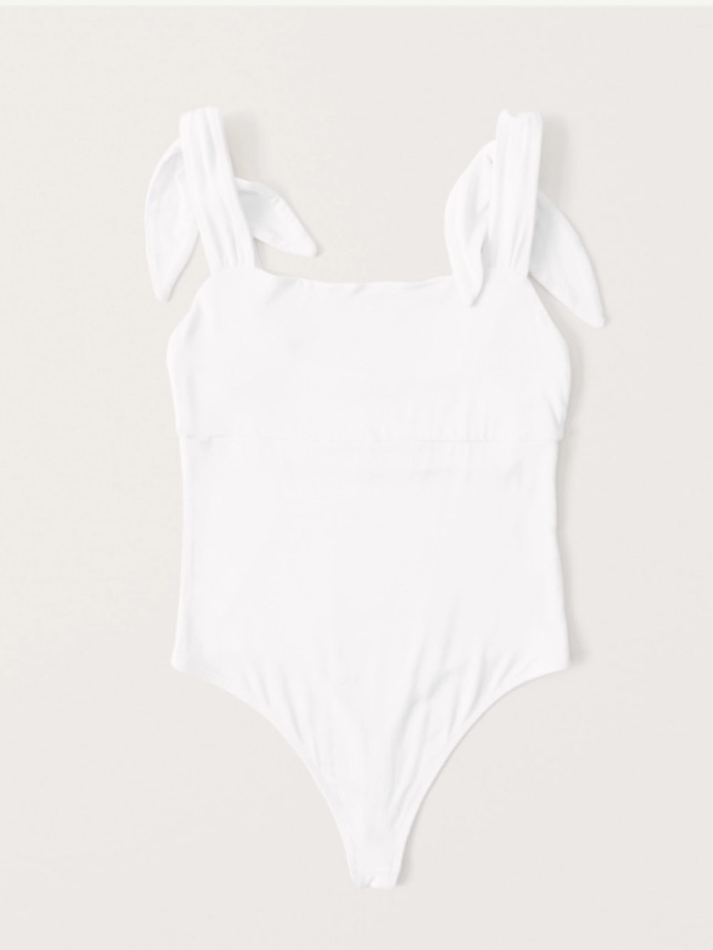 Abercrombie & Fitch White Tie-Shoulder Bodysuit